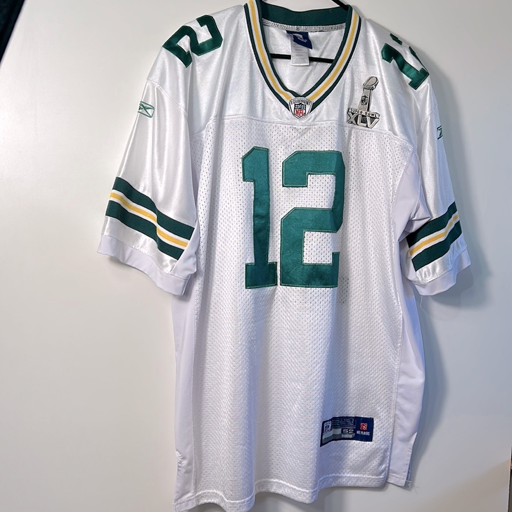 ASRON ROGERS GREEN BAY JERSEY NUMBER 12 REEBOK SIZE 52